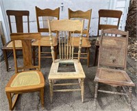 Wood and Cane Chairs