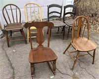 Lot of 6 Wood Chairs