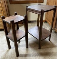 2 Wood Plant Tables