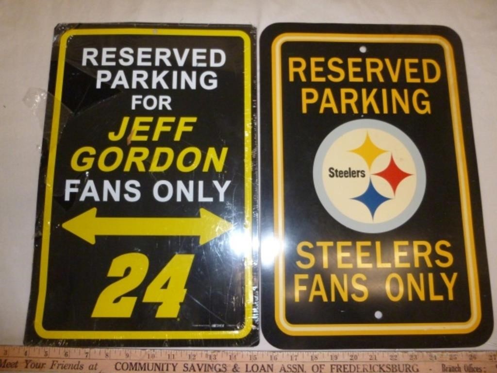Pittsburgh Steelers & Jeff Gordon Parking Signs