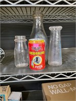 Vintage Redskins Can, Vintage Milk Bottles
