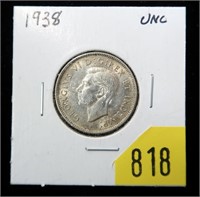 1938 Canada 25 cents, Unc.