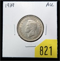 1939 Canada 25 cents, AU