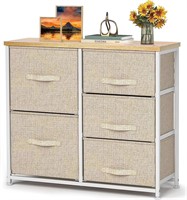 Fabric Dresser with 5 Drawers