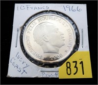 1966 Ivory Coast 10 francs Proof