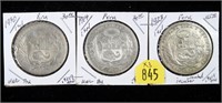 x3- Peru silver coins, -x3 coins, SOLD by the