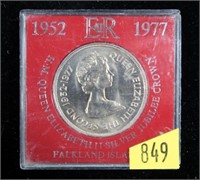 1977 Falkland Islands silver crown