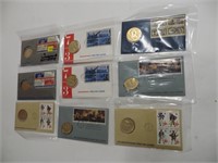 Lot, 9 Commemorative Coins & 1st day covers