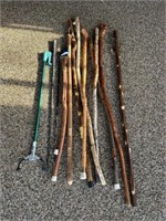 Lot of Handmade Walking Sticks