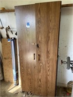 Wooden Storage Cabinet & Contents