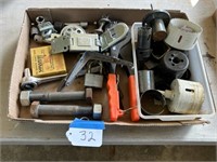 Flat of Hole Saws & Assorted Items