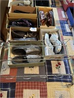 9-Pair of Womens Shoes, Size 9-10 & Rack