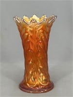 Leaf Columns 7" squatty vase - marigold