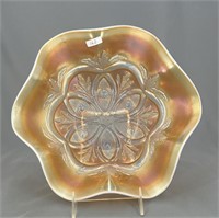 Victorian six ruffled bowl - peach opal