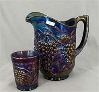Imperial Grape water pitcher w/one tumbler