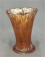 M'burg Tulip Scroll 6" squatty vase - marigold