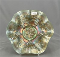 Vintage 7" ruffled bowl - aqua opal