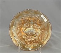 M'burg Peacock whimsy proof berry bowl - marigold