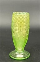 Corn vase w/stalk base - ice green