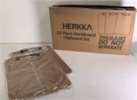 New Herkka 15 Piece Hardboard Clipboard Set