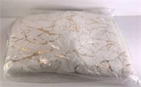 New 2 Set of Bathroom Rugs - Gold Marble Print