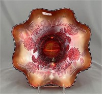 Chrysanthemum ruffled bowl - red