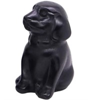 Natural Obsidian Dog Statue Carved Figurine