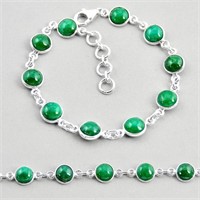 Natural Round 20.07ct Green Jade Tennis Bracelet