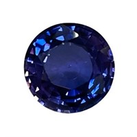 6.60ct Round Cut Blue Sapphire Gemstone