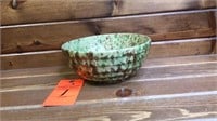 Ribbed spongeware stone bowl