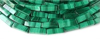 Natural 10pcs Malachite Rectangle Tube Beads