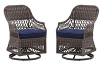 2pc set - Allen + Roth - Swivel Patio Chairs