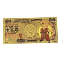24k Plated Dbz Krillin $10,000 Yen Banknote