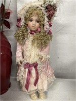 PORCELAIN DOLL AND STAND