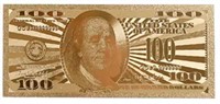 24k Plated $100 Bill Novelty Banknote