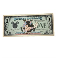 Disney 1989 Disney World Dollar Bill Mickey Mouse