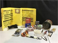 Nails/wood screws, tools, shop vac bags/filter etc