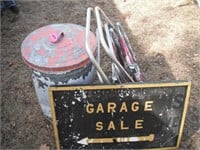 Lawn Chairs, Garbage Cans & Sign