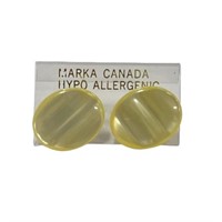 Fun Oval Translucent Yellow 80's Style Earrings