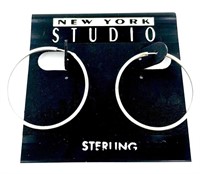 New York Studio 1" Sterling Hoop Earrings