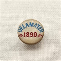 1890 Silk Campaign Button GW Delamater