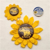 Landon & Knox GOP Campaign Buttons