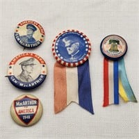 Pershing MacArthur & Sesqucentennial Buttons