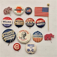 GOP Campaign Buttons Dewey Willkie Etc