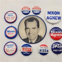 Nixon / Agnew + Wallace Campaign Buttons