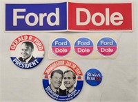 Ford / Dole & Reagan / Bush Campaign Buttons