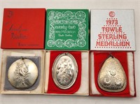 Towle Sterling Xmas Ornaments 1971-73
