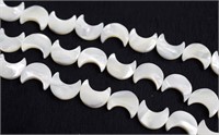 Natural 15.5" Strand Mother Of Pearl Moon Beads