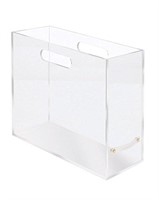 RUSSELL+HAZEL Acrylic File Box Slim, Clear, 4.5 x