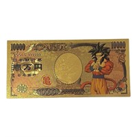 24k Plated Dbz Goku Ssj4 $10,000 Yen Banknote